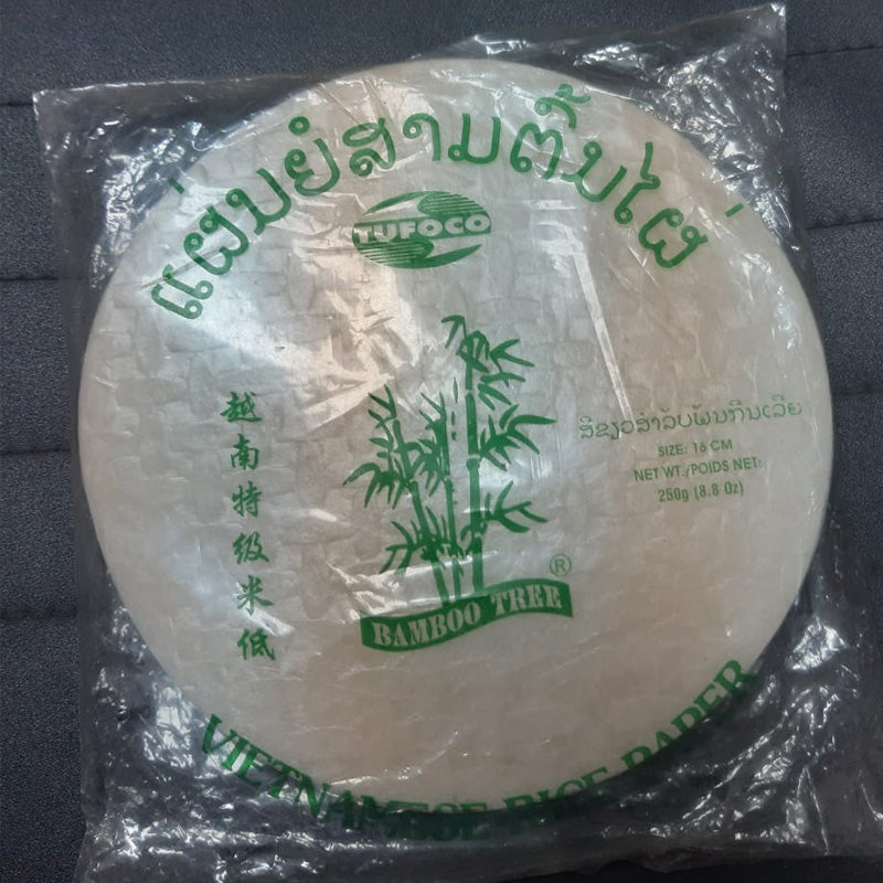 ແຜ່ນຍໍສາມຕົ້ນໄຜ່ ສີຂຽວສຳລັບພັນກີນເລີຍ 250g Rice paper Barcode 8936007820032